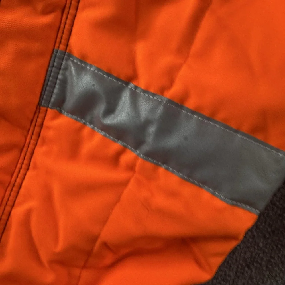 RefrigiWear Bib Overalls Mens XL Orange Insulated Hi Vis Reflective USA Workwear